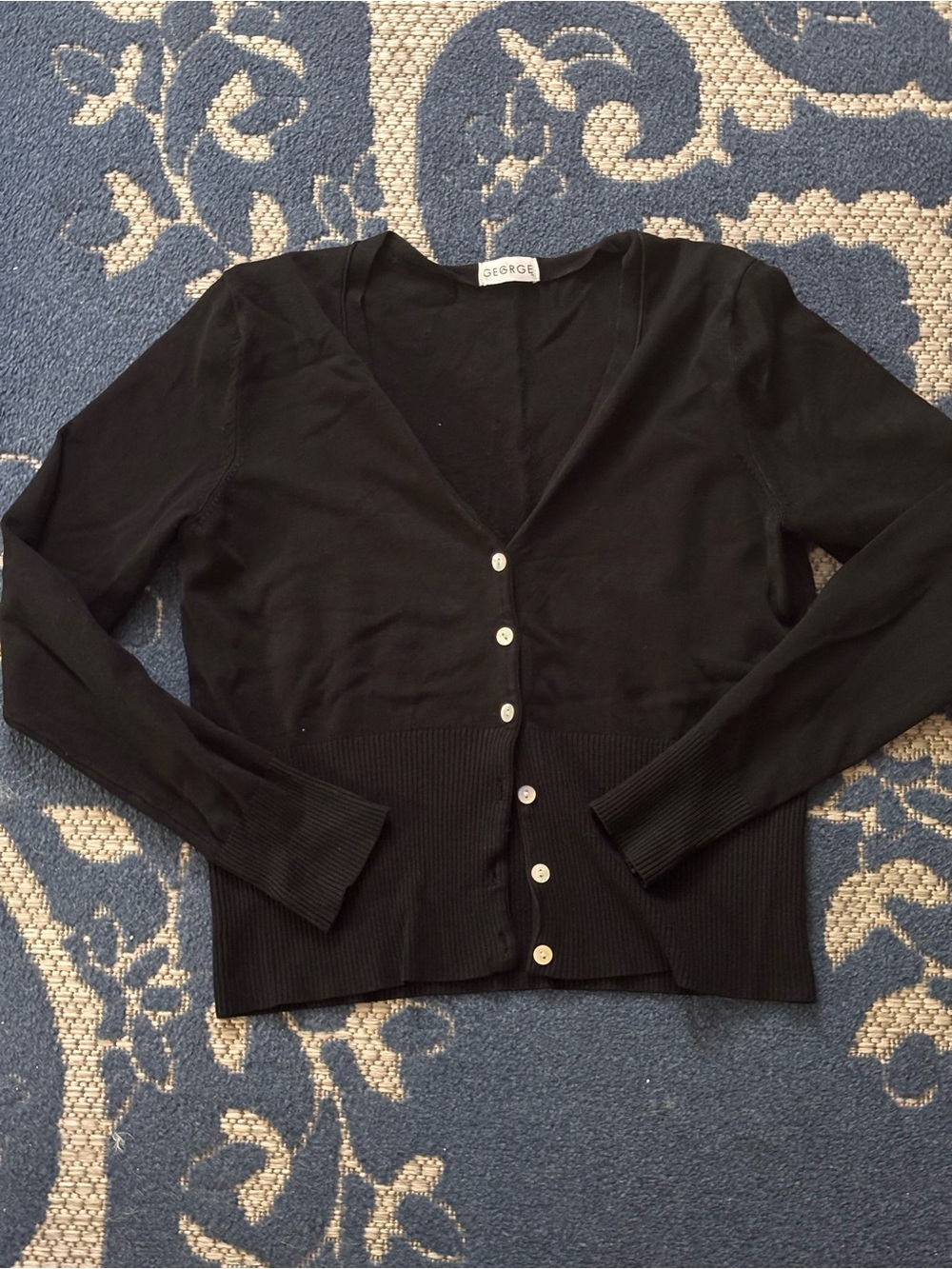 George Black Knit Button-Up Cardigan